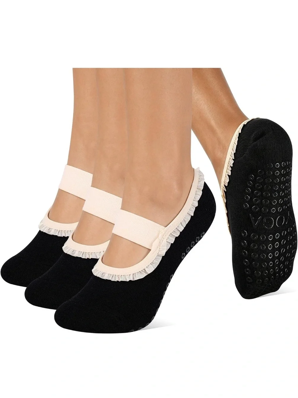 3 pairs Non-slip socks yoga/pilates/barre